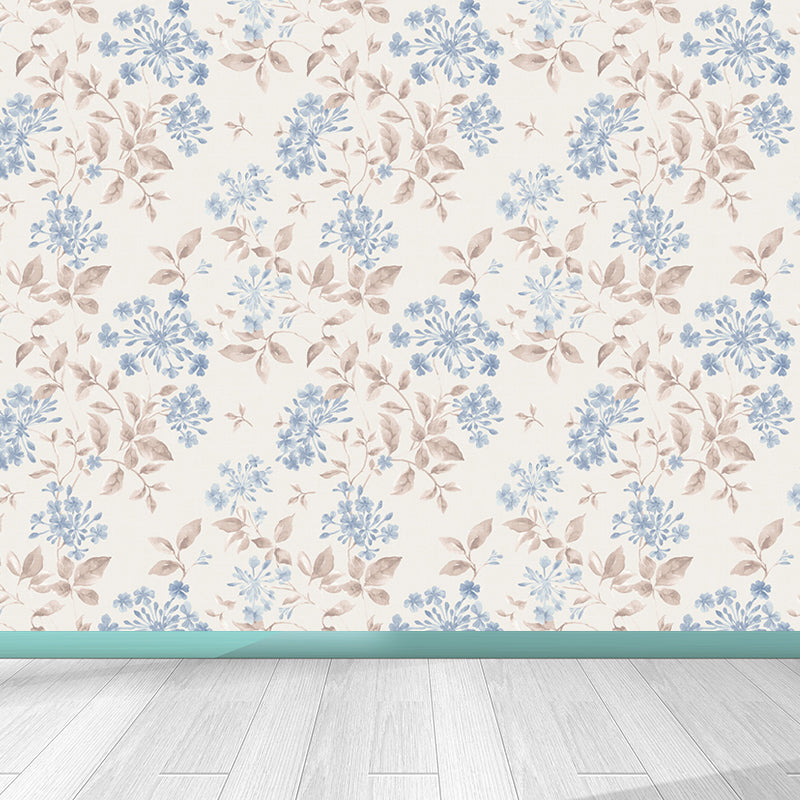 Light Color Flowers Wall Mural Decal Moisture Resistant Modern Girls Bedroom Wal Art Clearhalo 'Wall Decor' 'Wall Mural' 1786134