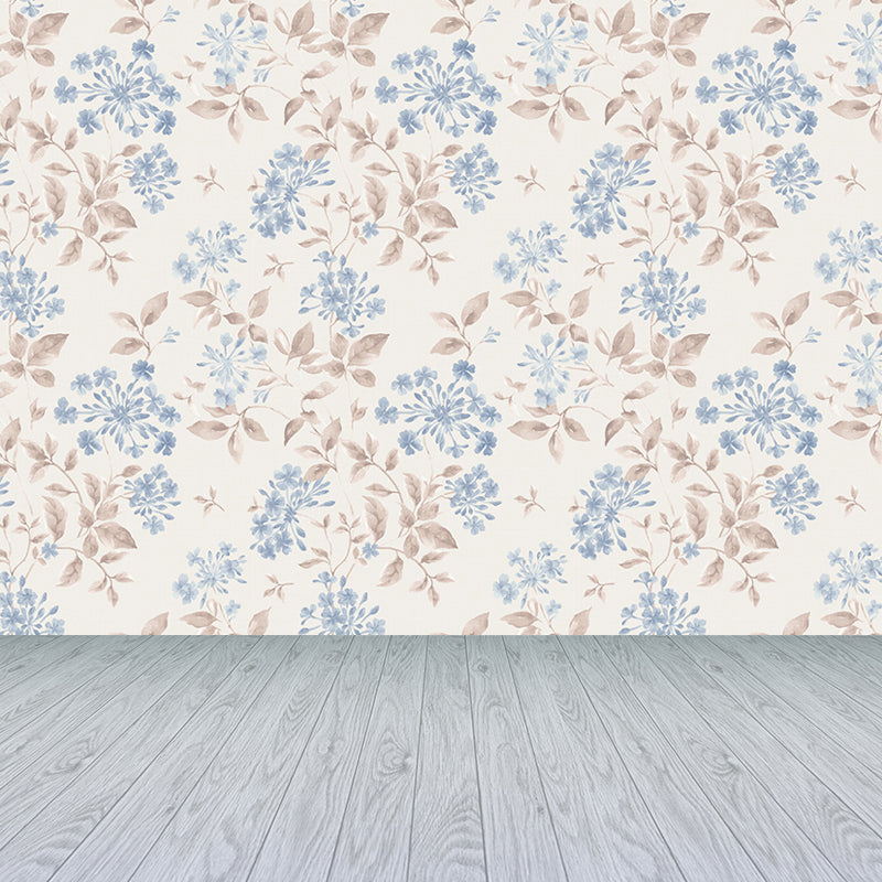 Light Color Flowers Wall Mural Decal Moisture Resistant Modern Girls Bedroom Wal Art Clearhalo 'Wall Decor' 'Wall Mural' 1786135