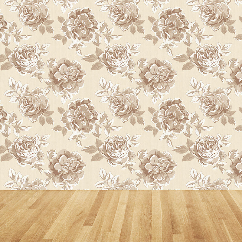 Light Color Flowers Wall Mural Decal Moisture Resistant Modern Girls Bedroom Wal Art Clearhalo 'Wall Decor' 'Wall Mural' 1786144