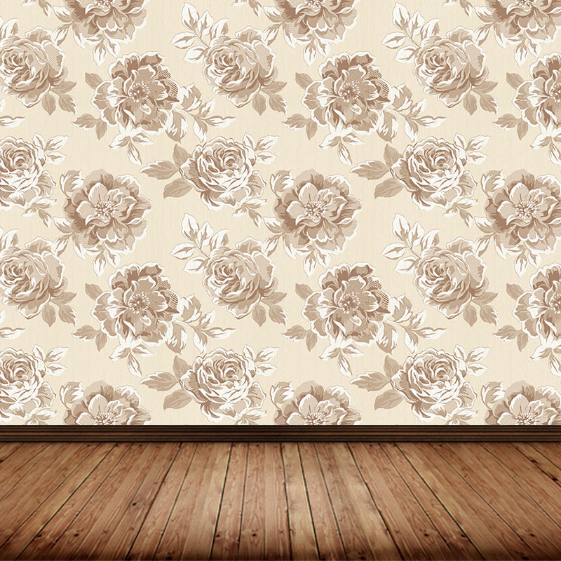 Light Color Flowers Wall Mural Decal Moisture Resistant Modern Girls Bedroom Wal Art Clearhalo 'Wall Decor' 'Wall Mural' 1786145