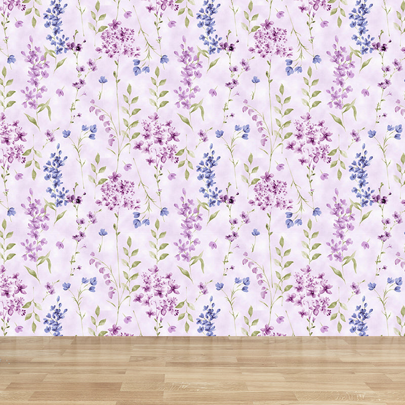 Non-Woven Stain Resistant Mural Modernist Flower Pattern Wall Decor for Living Room Clearhalo 'Wall Decor' 'Wall Mural' 1786150