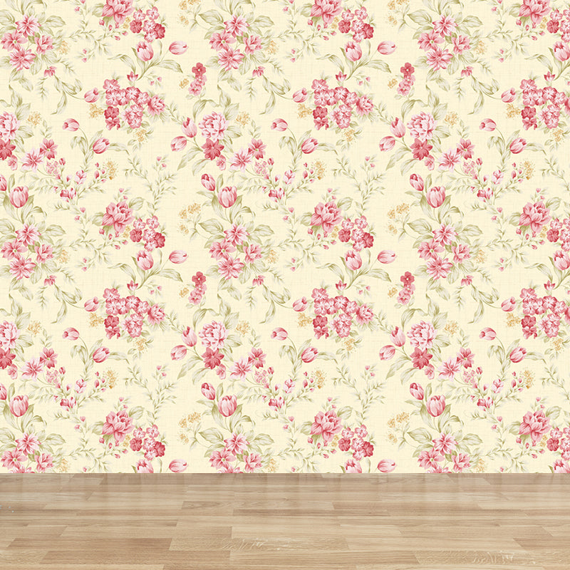 Non-Woven Stain Resistant Mural Modernist Flower Pattern Wall Decor for Living Room Clearhalo 'Wall Decor' 'Wall Mural' 1786155