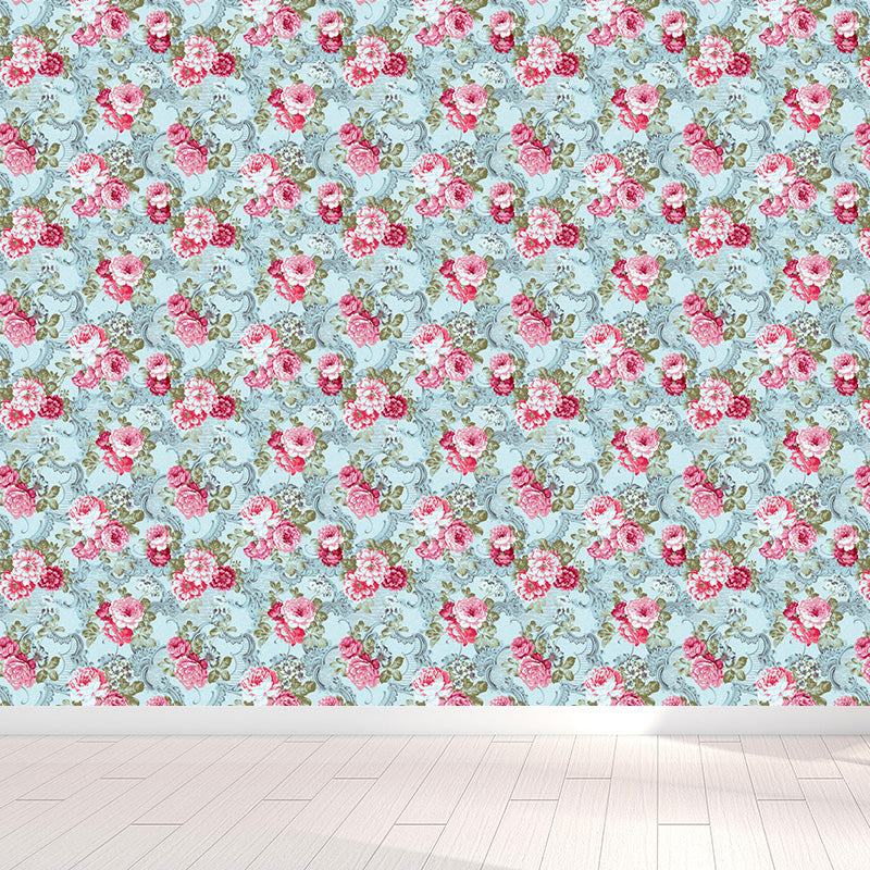 Non-Woven Stain Resistant Mural Modernist Flower Pattern Wall Decor for Living Room Clearhalo 'Wall Decor' 'Wall Mural' 1786165