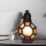 Kid Bedroom Turtle Shell Desk Light Stained Glass 1 Light Moroccan Table Light in Black Finish Clearhalo 'Lamps' 'Table Lamps' Lighting' 178644