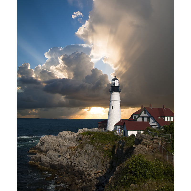 Photography Style Lighthouse Wall Mural Giant Wall Decor for Dining Room, Personalize Clearhalo 'Wall Decor' 'Wall Mural' 1786466