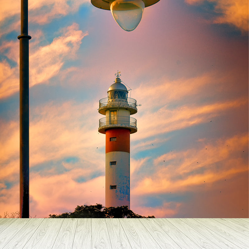 Photography Style Lighthouse Wall Mural Giant Wall Decor for Dining Room, Personalize Clearhalo 'Wall Decor' 'Wall Mural' 1786470