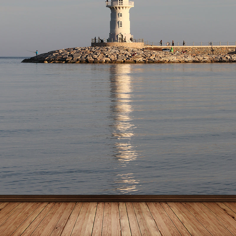 Photography Style Lighthouse Wall Mural Giant Wall Decor for Dining Room, Personalize Clearhalo 'Wall Decor' 'Wall Mural' 1786475