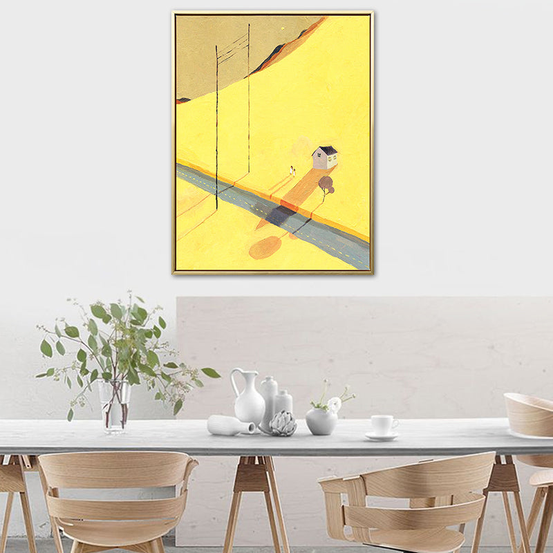 Abstract Scenery Drawing Canvas Art Nordic Textured Wall Decor in Soft Color for Room Clearhalo 'Arts' 'Canvas Art' 1786479