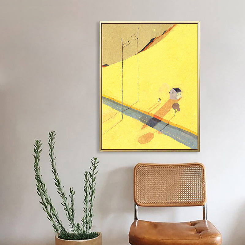 Abstract Scenery Drawing Canvas Art Nordic Textured Wall Decor in Soft Color for Room Clearhalo 'Arts' 'Canvas Art' 1786480