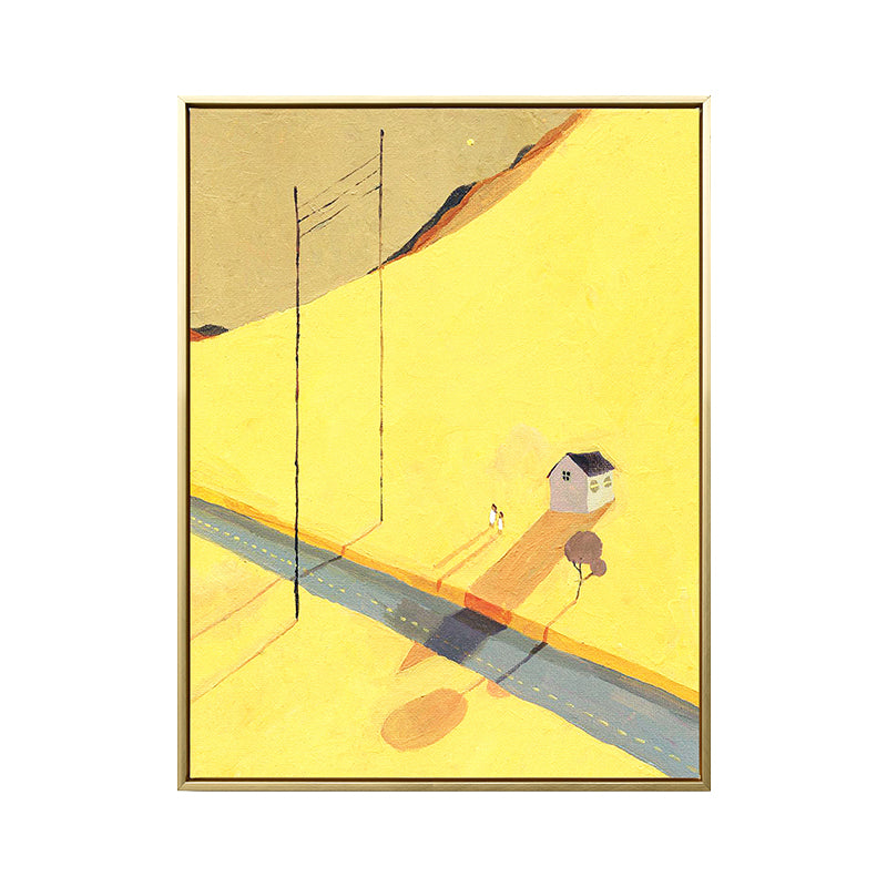 Abstract Scenery Drawing Canvas Art Nordic Textured Wall Decor in Soft Color for Room Clearhalo 'Arts' 'Canvas Art' 1786481