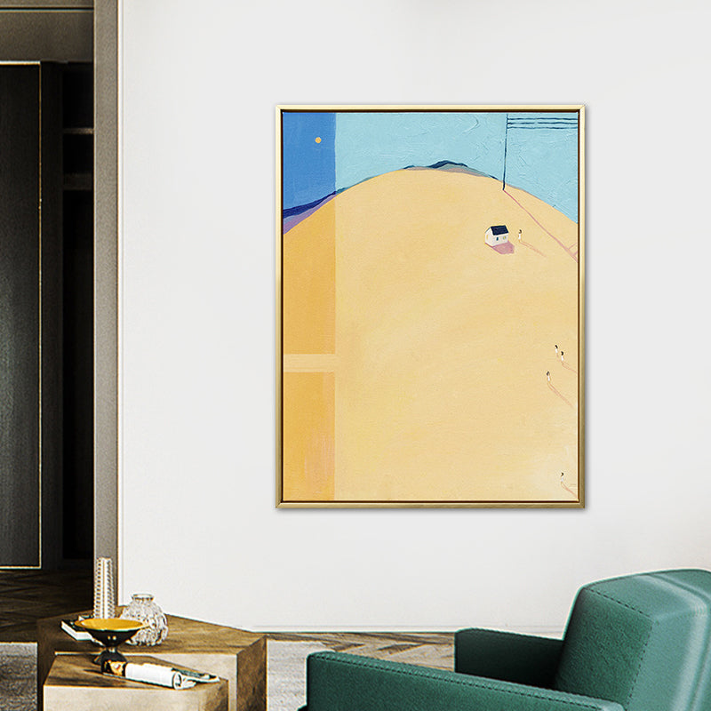 Abstract Scenery Drawing Canvas Art Nordic Textured Wall Decor in Soft Color for Room Clearhalo 'Arts' 'Canvas Art' 1786489