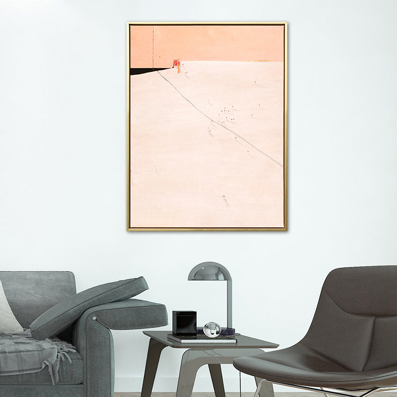 Abstract Scenery Drawing Canvas Art Nordic Textured Wall Decor in Soft Color for Room Clearhalo 'Arts' 'Canvas Art' 1786492