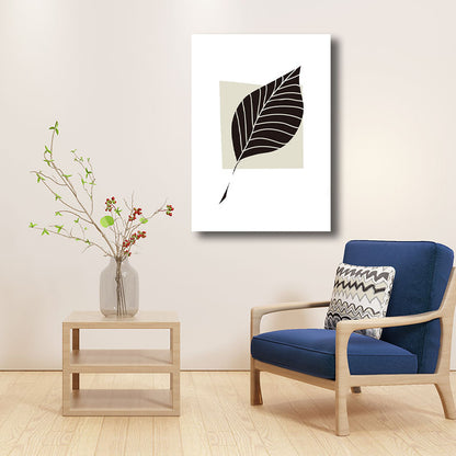 Nordic Leave Wall Art Decor Canvas Decorative Black Painting for Parlor, Multiple Size Options Black Clearhalo 'Arts' 'Canvas Art' 1786580