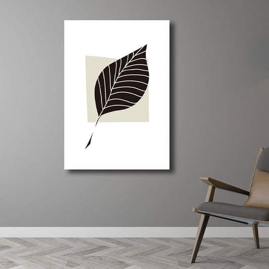 Nordic Leave Wall Art Decor Canvas Decorative Black Painting for Parlor, Multiple Size Options Clearhalo 'Arts' 'Canvas Art' 1786581