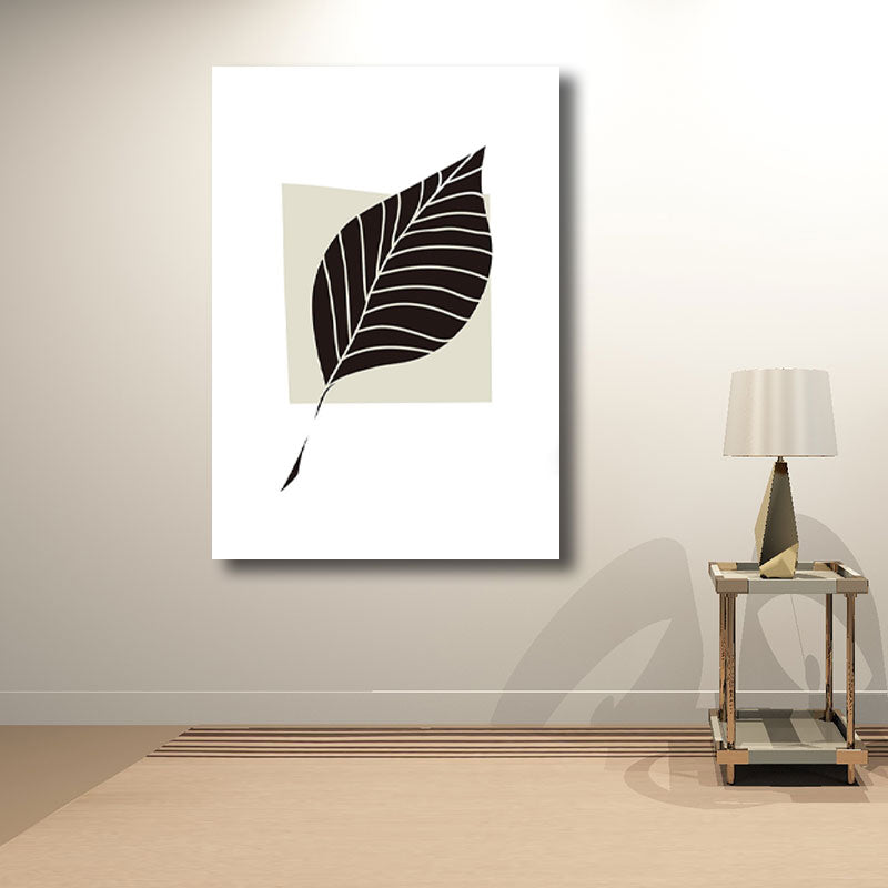 Nordic Leave Wall Art Decor Canvas Decorative Black Painting for Parlor, Multiple Size Options Clearhalo 'Arts' 'Canvas Art' 1786582