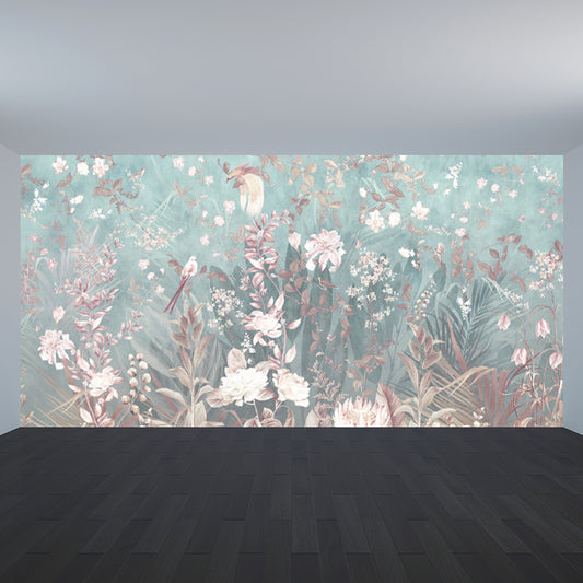 Home Decor Flower Print Mural Decal Customized Contemporary Wall Art for Kitchen Clearhalo 'Wall Decor' 'Wall Mural' 1786612