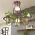 1/2-Tier Metal Chandelier Light Industrial 4/7/10 Bulbs Living Room LED Hanging Lamp in Coffee 4 Coffee Clearhalo 'Cast Iron' 'Ceiling Lights' 'Chandeliers' 'Industrial Chandeliers' 'Industrial' 'Metal' 'Middle Century Chandeliers' 'Rustic Chandeliers' 'Tiffany' Lighting' 1786719