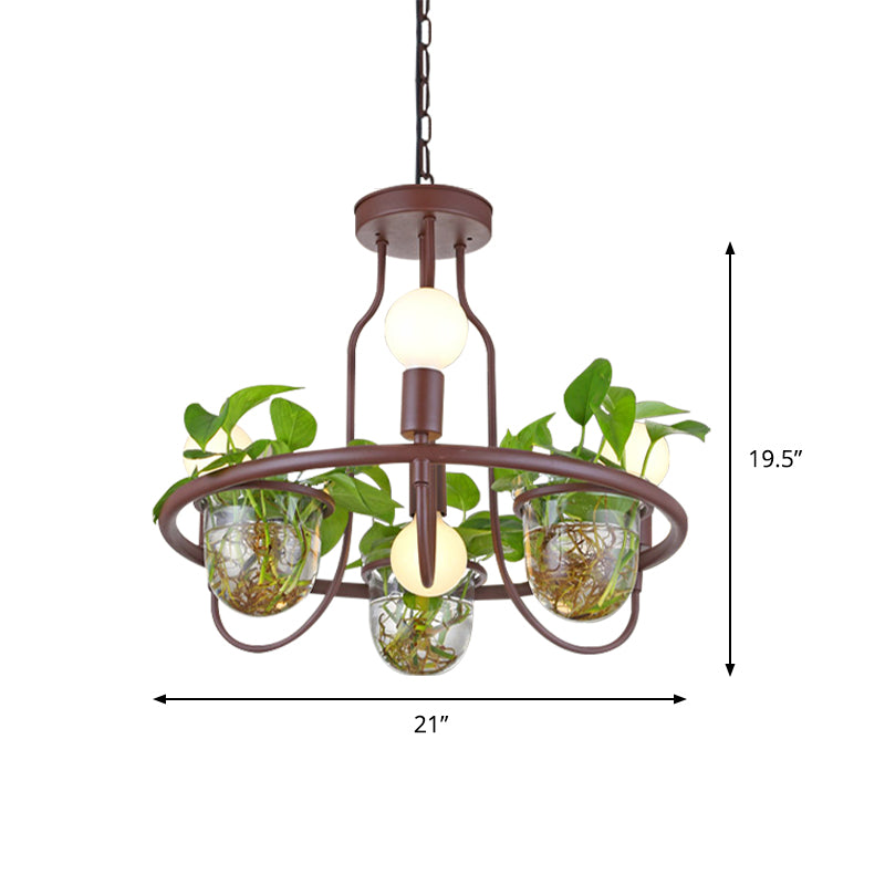 1/2-Tier Metal Chandelier Light Industrial 4/7/10 Bulbs Living Room LED Hanging Lamp in Coffee Clearhalo 'Cast Iron' 'Ceiling Lights' 'Chandeliers' 'Industrial Chandeliers' 'Industrial' 'Metal' 'Middle Century Chandeliers' 'Rustic Chandeliers' 'Tiffany' Lighting' 1786721
