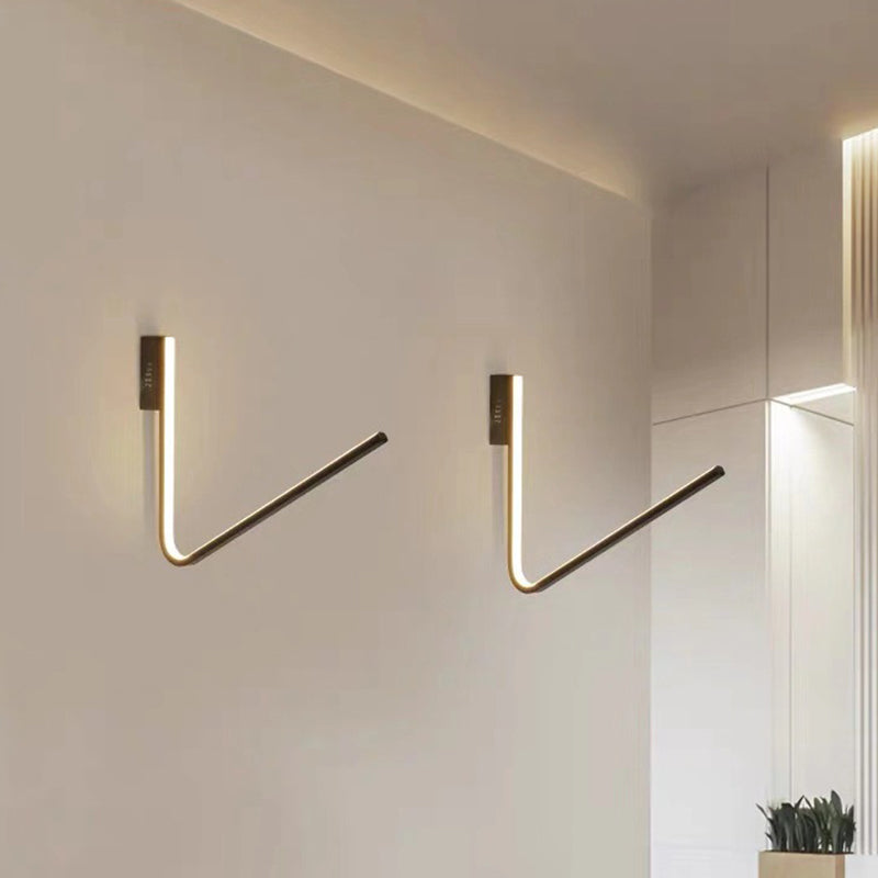 Minimalist V Shaped Wall Lamp Kit Silica Gel Corridor LED Sconce Lighting in Warm/White Light, Black/White Clearhalo 'Modern wall lights' 'Modern' 'Wall Lamps & Sconces' 'Wall Lights' Lighting' 1787201