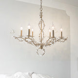 Rural Entwined Vine Chandelier 6 Lights Clear Crystal Ceiling Pendant with Candle Design Clearhalo 'Ceiling Lights' 'Chandeliers' 'Clear' 'Industrial' 'Modern Chandeliers' 'Modern' 'Tiffany' 'Traditional Chandeliers' Lighting' 1787218