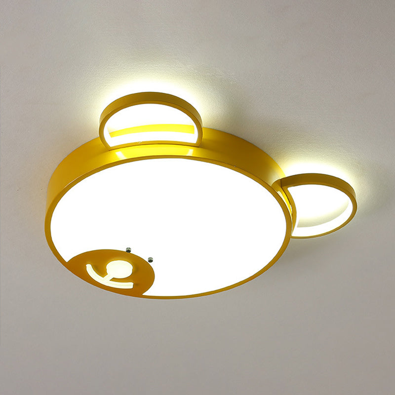 Acrylic Bear-Shape Ceiling Lamp Creative LED Gold Flushmount Lighting for Nursery Clearhalo 'Ceiling Lights' 'Close To Ceiling Lights' 'Close to ceiling' 'Flush mount' Lighting' 1787227