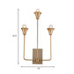 Metal Bell Sconce Light Fixture Luxury 3 Bulbs Bedroom Wall Mounted Lighting in Gold with Straight Arm Clearhalo 'Wall Lamps & Sconces' 'Wall Lights' Lighting' 1787301