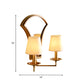 Retro Candlestick Wall Lamp 2 Bulbs Metal Sconce Light Fixture in Gold with Mirror and Fabric Empire Shade Clearhalo 'Wall Lamps & Sconces' 'Wall Lights' Lighting' 1787350