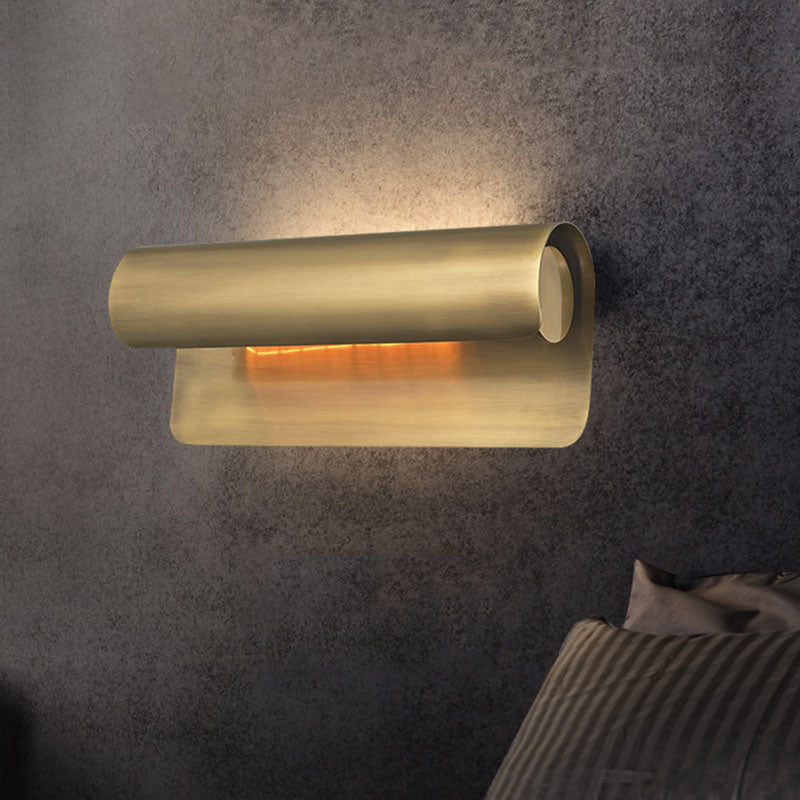 Luxurious Scrolled Wall Sconce Lamp 1 Light 10"/19.5" Wide Metal Wall Mounted Light Fixture in Gold Clearhalo 'Wall Lamps & Sconces' 'Wall Lights' Lighting' 1787449