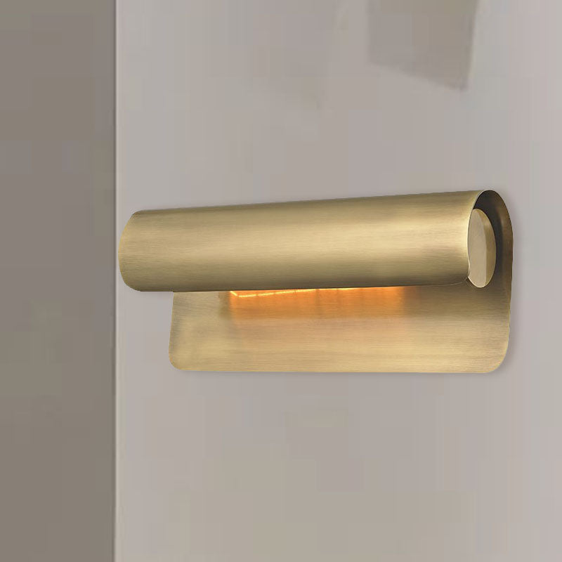 Luxurious Scrolled Wall Sconce Lamp 1 Light 10"/19.5" Wide Metal Wall Mounted Light Fixture in Gold Clearhalo 'Wall Lamps & Sconces' 'Wall Lights' Lighting' 1787451