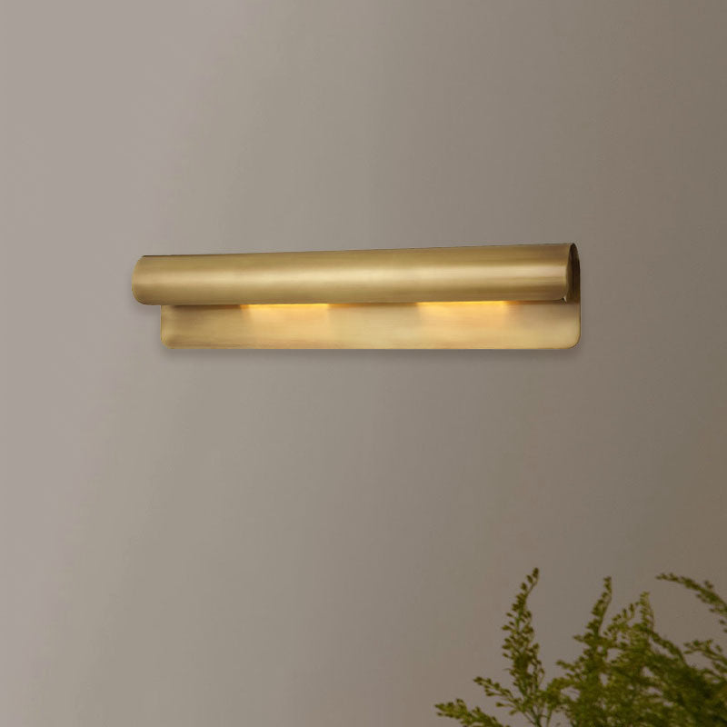 Luxurious Scrolled Wall Sconce Lamp 1 Light 10"/19.5" Wide Metal Wall Mounted Light Fixture in Gold Clearhalo 'Wall Lamps & Sconces' 'Wall Lights' Lighting' 1787455
