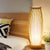 Wood Oblong Night Table Lamp Asian Style Single Bulb Bamboo Desk Light with Inner Cylinder Fabric Shade for Bedroom Wood Clearhalo 'Lamps' 'Table Lamps' Lighting' 1787705