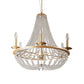 Crystal Beaded Hanging Chandelier Traditional 6 Lights Bedroom Ceiling Pendant in Gold Clearhalo 'Ceiling Lights' 'Chandeliers' Lighting' options 1787786
