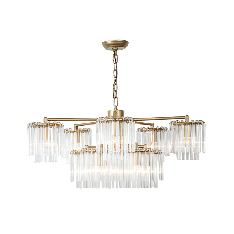 Crystal Circular Chandelier Pendant Light Rustic 6/7/10 Lights Bedroom Ceiling Lamp in Gold Clearhalo 'Ceiling Lights' 'Chandeliers' Lighting' options 1787791