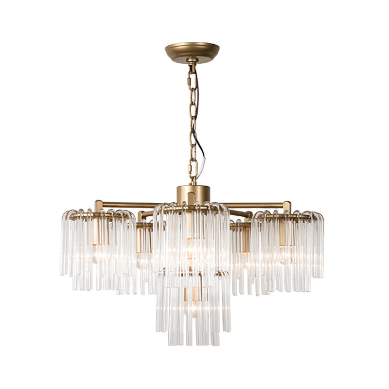 Crystal Circular Chandelier Pendant Light Rustic 6/7/10 Lights Bedroom Ceiling Lamp in Gold Clearhalo 'Ceiling Lights' 'Chandeliers' Lighting' options 1787799