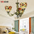 9/11 Lights Bedroom Ceiling Chandelier Tiffany Beige Flower Patterned Suspension Lamp with Bowl Shell Shade 3 Beige Clearhalo 'Ceiling Lights' 'Chandeliers' 'Industrial' 'Middle Century Chandeliers' 'Pendant Lights' 'Tiffany Chandeliers' 'Tiffany close to ceiling' 'Tiffany' Lighting' 1787809