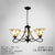 3/5 Lights Scalloped/Cone Hanging Chandelier Baroque White/Yellow/Beige Glass Suspension Lighting for Living Room with Curved Arm 3 Beige Clearhalo 'Ceiling Lights' 'Chandeliers' 'Close To Ceiling Lights' 'Glass shade' 'Glass' 'Industrial' 'Middle Century Chandeliers' 'Tiffany Chandeliers' 'Tiffany close to ceiling' 'Tiffany' Lighting' 1787824