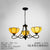 3/5 Lights Scalloped/Cone Hanging Chandelier Baroque White/Yellow/Beige Glass Suspension Lighting for Living Room with Curved Arm 3 Yellow Clearhalo 'Ceiling Lights' 'Chandeliers' 'Close To Ceiling Lights' 'Glass shade' 'Glass' 'Industrial' 'Middle Century Chandeliers' 'Tiffany Chandeliers' 'Tiffany close to ceiling' 'Tiffany' Lighting' 1787832