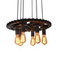 6 Heads Metallic Chandelier Lamp Vintage Silver Gray Gear Restaurant Pendant Ceiling Light Clearhalo 'Cast Iron' 'Ceiling Lights' 'Chandeliers' 'Industrial Chandeliers' 'Industrial' 'Metal' 'Middle Century Chandeliers' 'Rustic Chandeliers' 'Tiffany' Lighting' 1787970