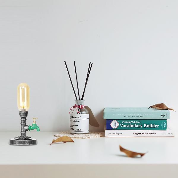 Industrial Capsule Shade Table Light 1/2 Bulbs Amber/Clear Glass LED Nightstand Lamp with/without Water Tap Deco for Living Room Amber A Clearhalo 'Lamps' 'Table Lamps' Lighting' 1787994