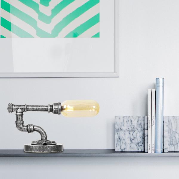 Industrial Capsule Shade Table Light 1/2 Bulbs Amber/Clear Glass LED Nightstand Lamp with/without Water Tap Deco for Living Room Amber B Clearhalo 'Lamps' 'Table Lamps' Lighting' 1787998