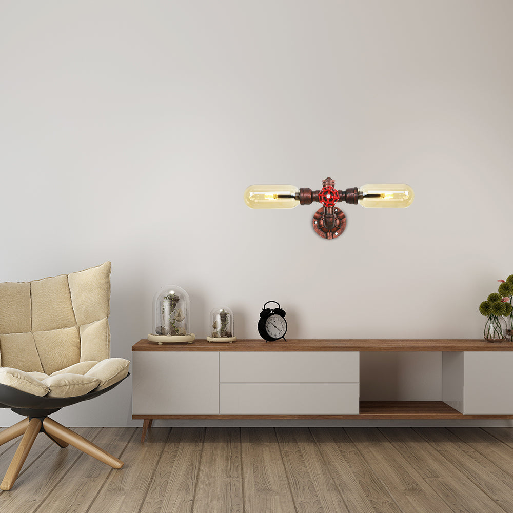 Capsule Amber Glass Wall Lighting Vintage 1/2 Bulbs Living Room Sconce Lamp in Weathered Copper Clearhalo 'Art deco wall lights' 'Cast Iron' 'Glass' 'Industrial wall lights' 'Industrial' 'Middle century wall lights' 'Modern' 'Rustic wall lights' 'Tiffany' 'Traditional wall lights' 'Wall Lamps & Sconces' 'Wall Lights' Lighting' 1788155