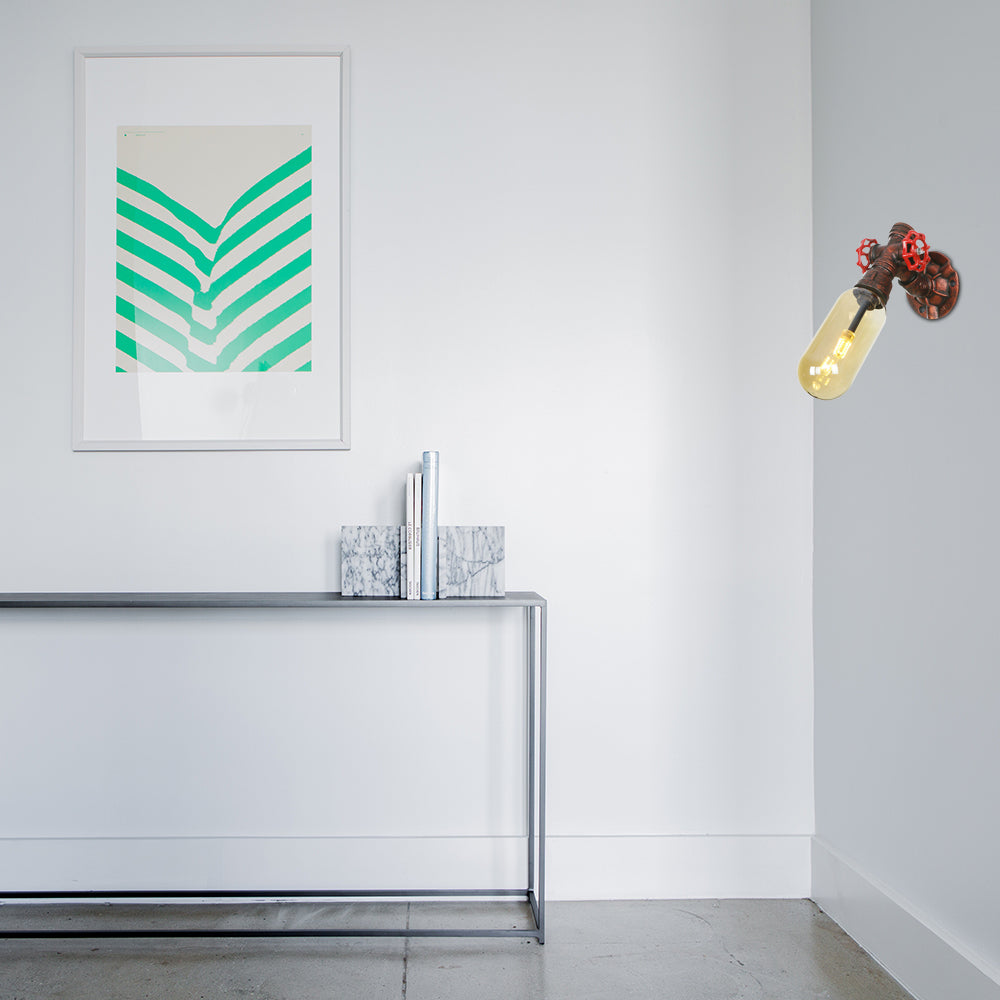 Weathered Copper 1 Bulb Sconce Lamp Vintage Amber Glass Capsule LED Wall Mount Light Fixture Clearhalo 'Art deco wall lights' 'Cast Iron' 'Glass' 'Industrial wall lights' 'Industrial' 'Middle century wall lights' 'Modern' 'Rustic wall lights' 'Tiffany' 'Traditional wall lights' 'Wall Lamps & Sconces' 'Wall Lights' Lighting' 1788159