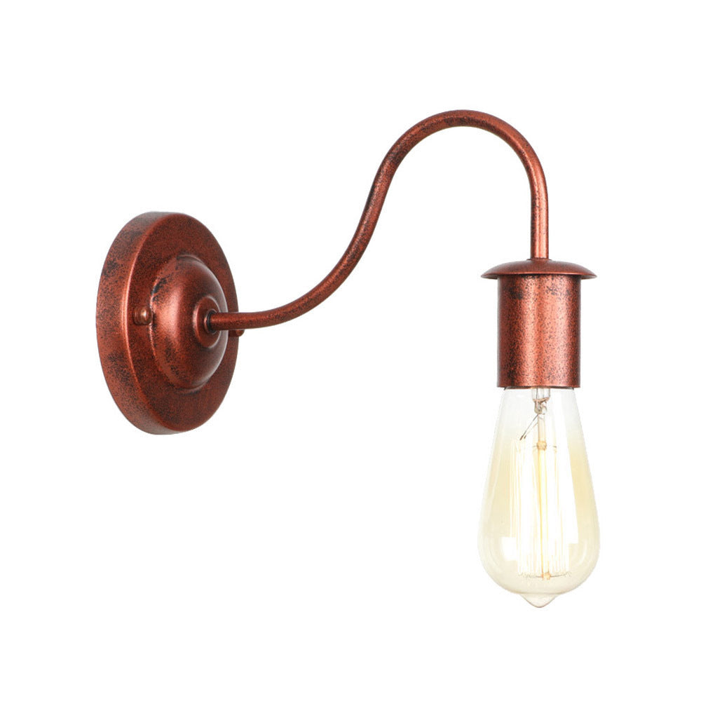 6"/10" High 1 Head Metal Wall Lighting Industrial Rust Bare Bulb Living Room Wall Sconce Lamp with Gooseneck Arm Clearhalo 'Art deco wall lights' 'Cast Iron' 'Glass' 'Industrial wall lights' 'Industrial' 'Middle century wall lights' 'Modern' 'Rustic wall lights' 'Tiffany' 'Traditional wall lights' 'Wall Lamps & Sconces' 'Wall Lights' Lighting' 1788180