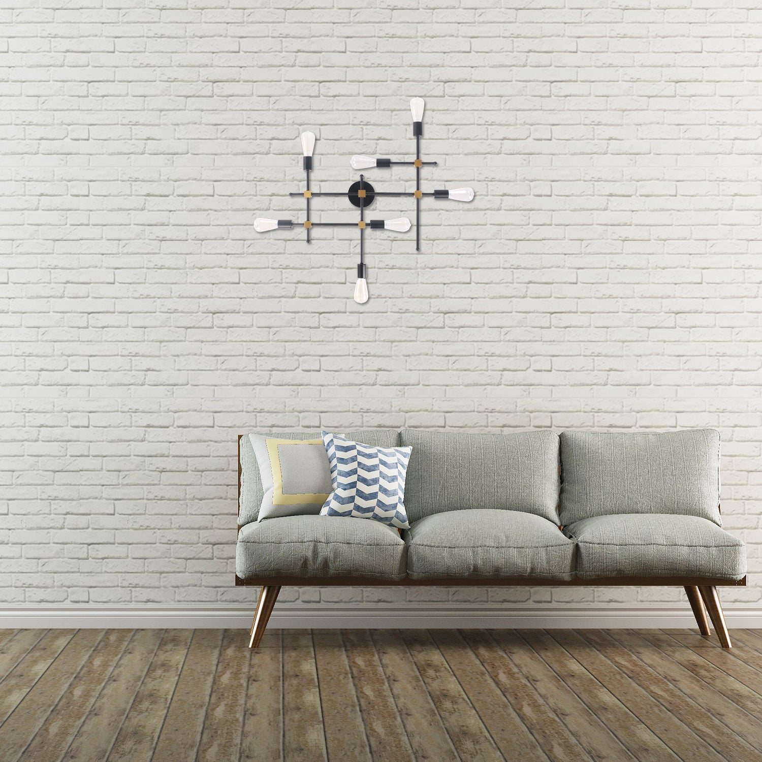 Metal Black Sconce Lighting Crossing Line 7 Bulbs Contemporary Wall Flush Mount Lamp Clearhalo 'Art deco wall lights' 'Cast Iron' 'Glass' 'Industrial wall lights' 'Industrial' 'Middle century wall lights' 'Modern' 'Rustic wall lights' 'Tiffany' 'Traditional wall lights' 'Wall Lamps & Sconces' 'Wall Lights' Lighting' 1788232