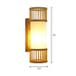 Asian Style Single Bulb Wall Lamp Sconce Beige Cylinder Wall Lighting with Wooden Shade Clearhalo 'Wall Lamps & Sconces' 'Wall Lights' Lighting' 1788339