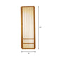 Beige Rectangular Wall Sconce Lighting Asian Style Single Bulb 4"/6" Wide Wooden Wall Mount Lamp for Bedroom Clearhalo 'Wall Lamps & Sconces' 'Wall Lights' Lighting' 1788344