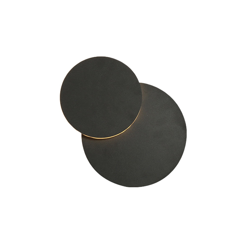 Turn-able Disk Flush Mount Wall Light Nordic Metal Black/White LED Sconce Lamp in Warm/White Light Clearhalo 'Cast Iron' 'Glass' 'Industrial' 'Modern wall lights' 'Modern' 'Tiffany' 'Traditional wall lights' 'Wall Lamps & Sconces' 'Wall Lights' Lighting' 1788422