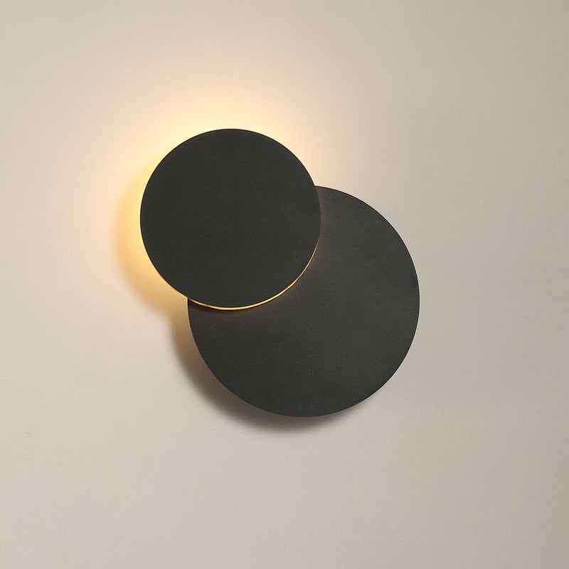 Turn-able Disk Flush Mount Wall Light Nordic Metal Black/White LED Sconce Lamp in Warm/White Light Clearhalo 'Cast Iron' 'Glass' 'Industrial' 'Modern wall lights' 'Modern' 'Tiffany' 'Traditional wall lights' 'Wall Lamps & Sconces' 'Wall Lights' Lighting' 1788423