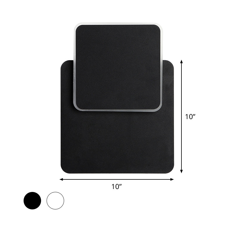 Nordic Squared Moveable Wall Lamp Iron Living Room LED Flush Mount Wall Sconce in Black/White with Acrylic Shade, Warm/White Light Clearhalo 'Cast Iron' 'Glass' 'Industrial' 'Modern wall lights' 'Modern' 'Tiffany' 'Traditional wall lights' 'Wall Lamps & Sconces' 'Wall Lights' Lighting' 1788433