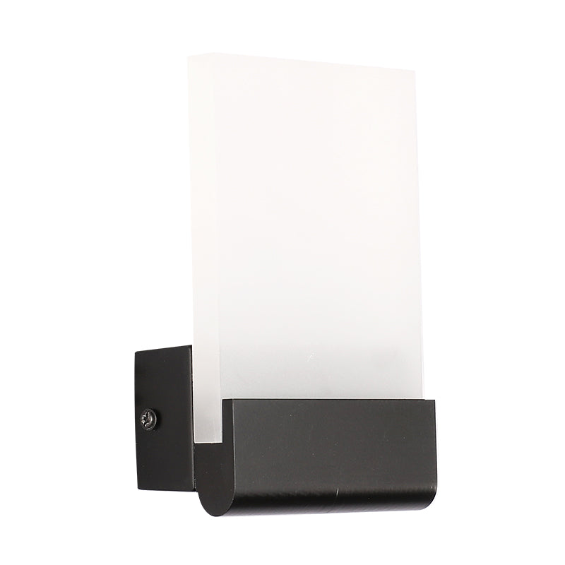 Rectangle Pad Wall Mount Light Minimalist Acrylic Black/White LED Sconce Lamp for Bedside, Warm/White Light Clearhalo 'Cast Iron' 'Glass' 'Industrial' 'Modern wall lights' 'Modern' 'Tiffany' 'Traditional wall lights' 'Wall Lamps & Sconces' 'Wall Lights' Lighting' 1788440